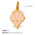 Pink dripping oil geometric pendant in stainless steel with sun and moon pattern - Irregular Geometric Pink Pendant (PJ1767PKG)