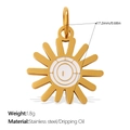 Gold stainless steel sun pendant with white dripping oil finish and radial design - Radiant Sun Shape Pendant (PJ1771WEG)
