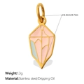 Pink and blue geometric crystal pendant in stainless steel frame with dripping oil finish - Geometric Crystal Multicolor Pendant (PJ1772PGG)