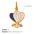 Golden stainless steel heart pendant with colorful enamel hot air balloon texture - Heart Balloon Texture Pendant (PJ1778CRG)