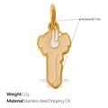 Gold stainless steel key pendant charm with creamy yellow enamel inlay, 18.2mm accessory - White Enamel Key Pendant (PJ1781WOG)