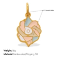 Golden stainless steel geometric flower pendant with pastel enamel fill for DIY jewelry - Macaroon Geometric Floral Pendant (PJ1782CRG)