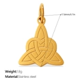 Golden Celtic Triquetra heart pendant in stainless steel, 17.8mm height, polished finish - Celtic Knot Heart Gold Pendant (PJ1788G)