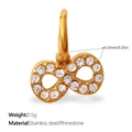 Gold infinity charm in stainless steel with 16 white rhinestones for jewelry making - Gold Small Infinity Charm (PJ2075WEG)