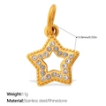 Sternförmiger goldener Edelstahl-Anhänger mit funkelnden Strasssteinen für Schmuck - Goldener Hohler Stern Stil (PJ2029WEG)
