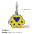 Yellow stainless steel paw charm with blue heart and drip oil finish, 9.9mm size - Blue Heart Paw Style (PJ2160WBS) / Silver/Blue