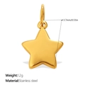Goldener Edelstahl-Sternanhänger mit 1,2 g Gewicht und 13,7 mm Höhe für Schmuckherstellung - Polierter Stern Stil (PJ2042G) / Gold