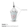 Pendentif tasse de milkshake en acier inoxydable bleu et argent avec cœur rose - Style Gobelet Milkshake Argenté (PJ2214BPS)