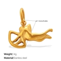 Goldener Engel-Anhänger aus Edelstahl mit Maßen 11,1 mm und Gewichtsangabe von 1,4 g - Mikro-Schnitzerei Engel Stil (PJ2043G) / Gold