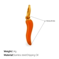 Pendentif en forme de piment orange en acier inoxydable et émail pour bijoux - Style Piment Orange (PJ2216OEG)