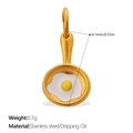 Creative fried egg frying pan charm in gold finish stainless steel with dripping oil - Gold White (PJ2134WYG)