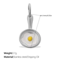 Stainless steel fried egg frying pan pendant with white and yellow dripping oil finish - Silver White (PJ2134WYS)