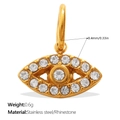 Vergoldeter Edelstahl Anhänger im Evil Eye Design mit klaren Strasssteinen - Gold Böses Auge Stil (PJ2018WEG)