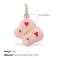Pink butterfly pendant in stainless steel with colorful dripping oil patterns - Silver Pink (PJ2135PKS)