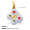 Golden stainless steel butterfly pendant with light blue enamel and pink heart detail - Gold Blue (PJ2135WEG)