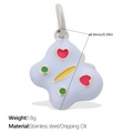 Blue butterfly pendant in stainless steel with colorful oil dripping pattern for DIY jewelry - Silver Blue (PJ2135WES)