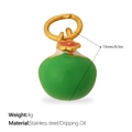 Pendentif bourse de fortune vert en acier inoxydable et huile pour bijoux DIY - Style Fruit Sac de Chance Doré (PJ2220GNG)