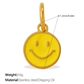 Pendentif smiley jaune en acier inoxydable doré avec finition émail, 11,2 mm - Pendentif Visage Souriant Jaune (PJ1749YWG)