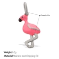 Pink flamingo stainless steel pendant with 17mm height dimensions and silver edging - Silver Pink (PJ2136PKS)
