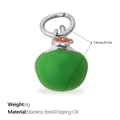 Pendentif kaki vert en acier inoxydable et émail pour la création de bijoux DIY - Style Fruit Sac de Chance Argenté (PJ2220GNS)