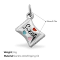 Pendentif sachet de bonbons en acier inoxydable argenté avec coeurs pour bijoux DIY - Style Sachet de Snack Argenté (PJ2221CRS)