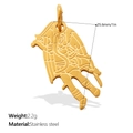 Anhänger aus Edelstahl mit Krieger-Schild-Motiv in Mattgold für DIY-Schmuckstücke - Gold Engelschild Stil (PJ2025G)