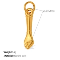 Poliertes Gold-Edelstahl-Figa-Hand-Anhänger für DIY-Schmuckherstellung - Gold Faustform Stil (PJ2026G)