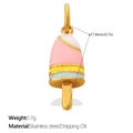 Colorful popsicle pendant in pink, yellow and blue dripping oil on stainless steel - Gold Multicolor (PJ2138PKG)
