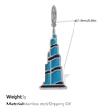 Burj Khalifa charm pendant in blue enamel and silver stainless steel finish - Silver Burj Khalifa Tower Pendant (PJ1965BBS)