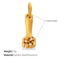 Ciondolo forchetta in acciaio dorato inossidabile con strass bianchi e finitura opaca - Stile Forchetta (PJ2236WEG) / Oro