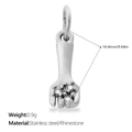 Ciondolo veicolo in acciaio inossidabile con strass, lunghezza 16,4 mm e peso di 0,9 g - Stile Forchetta (PJ2236WES) / Argento