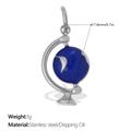 Minimalist silver and blue globe pendant in stainless steel with enamel finish - Silver Globe Pendant (PJ1966BES)