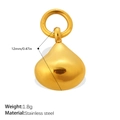 Ciondolo a goccia in acciaio inossidabile dorato lucido, peso 1,8g e altezza 12mm - Stile Goccia (PJ2165G)