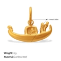 Ciondolo a forma di gondola in acciaio inossidabile oro opaco, accessorio da 1,2g - Gondola Style (PJ2238G) / Oro
