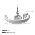 Ciondolo a forma di gondola in acciaio inossidabile argento da 1,2g per gioielli - Gondola Style (PJ2238S) / Argento