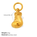 Ciondolo guantone da boxe dorato in acciaio inossidabile con misure e peso indicati - Stile Guantone da Boxe (PJ2170G)