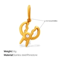 Ciondolo a forbice in acciaio inossidabile dorato con una pietra di cristallo - Scissors Style (PJ2239WEG) / Oro