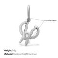 Pendaglio a forbice in acciaio inossidabile argento con strass bianco rotondo - Scissors Style (PJ2239WES) / Argento