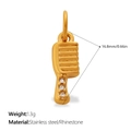 Ciondolo a forma di pettine dorato in acciaio inox con strass, altezza 16,8 mm - Comb Style (PJ2240WEG) / Oro