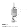Pendente a forma di pettine in acciaio inox con strass, altezza 16,8 mm - Comb Style (PJ2240WES) / Argento