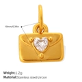 Ciondolo busta dorata in acciaio inossidabile con zircone a cuore per gioielli - Stile Busta Oro (PJ2175WEG)