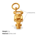 Ciondolo moto in acciaio inossidabile dorato con peso 1,2g e dimensione di 18,4mm - Race Car Style (PJ2242G) / Oro