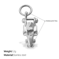 Ciondolo auto da corsa in acciaio inossidabile argento con cristalli, 18,4 mm - Race Car Style (PJ2242S) / Argento