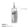 Ciondolo a capsula veicolo retrò in acciaio inossidabile argento con misura di 21,7 mm - Car Style (PJ2243S) / Argento