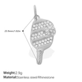 Ciondolo racchetta da pickleball argento con strass, accessorio in acciaio inox da 25,9 mm - Stile Racchetta Pickleball Argento (PJ2177WES)