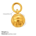 Ciondolo da calcio in acciaio inossidabile dorato, diametro 13,6mm e peso di 4g - Stile Calcio Oro (PJ2178GL)