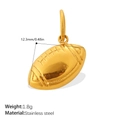 Ciondolo da football americano in acciaio inossidabile placcato oro 18K da 1.8g - Stile Rugby Oro (PJ2180G)