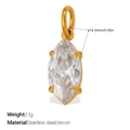 Anhänger mit weißem Zirkon im Marquise-Schliff aus goldenem Edelstahl mit 14,3 mm Höhe - Weißer Marquise Stil (PJ2095WEG)