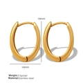 Boucles d'oreilles créoles en acier inoxydable doré 18k, design minimaliste C - Petit Or (EH212)