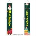 Set di striscioni natalizi per esterni con testo Happy Christmas e motivi di Babbo Natale - Stile Happy Christmas Verde